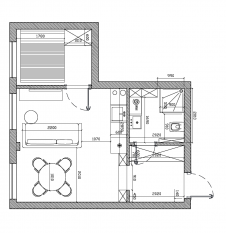 Планировка небольшой «однушки» в старом жилом фонде.