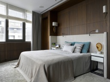 Фото интерьера спальни пентхауса в стиле фьюжн