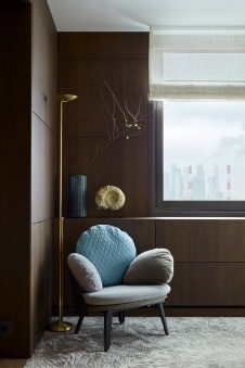 Фото интерьера спальни пентхауса в стиле фьюжн