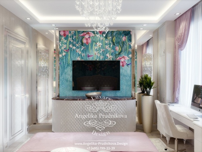 Дизайн-проект интерьера детской спальни для девочки в ЖК Донской Олимп