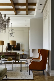 Фото интерьера гостиной квартиры в стиле фьюжн