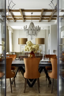 Фото интерьера столовой квартиры в стиле фьюжн