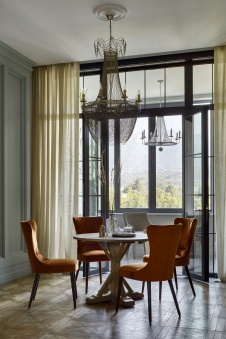 Фото интерьера столовой квартиры в стиле фьюжн