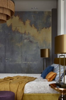 Фото интерьера спальни квартиры в стиле фьюжн