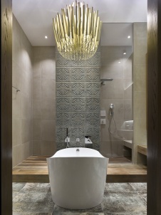 Фото интерьера ванной квартиры в стиле фьюжн