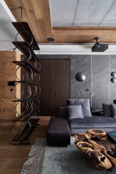 Фото интерьера гостиной квартиры в стиле эко