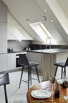 Фото интерьера кухни пентхауса в стиле фьюжн