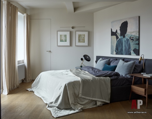 Фото интерьера спальни пентхауса в стиле фьюжн