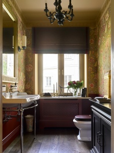 Фото интерьера гостевого санузла дома в стиле фьюжн