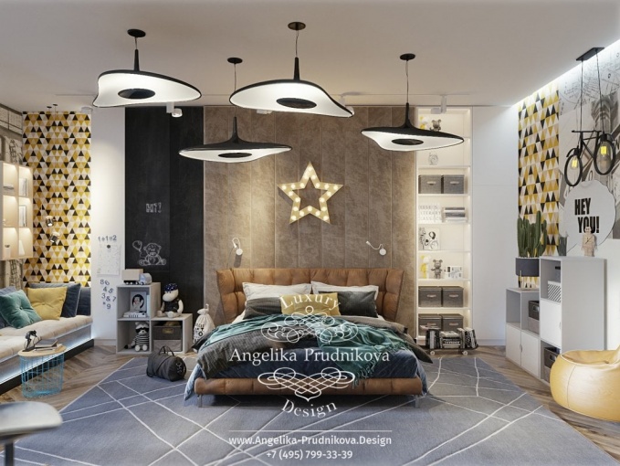 Дизайн-проект интерьера подростковой спальни в Куршавеле