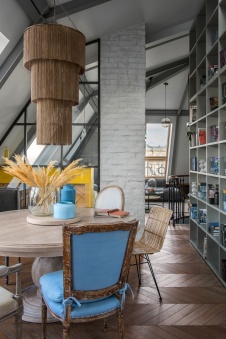 Фото интерьера столовой квартиры в стиле лофт