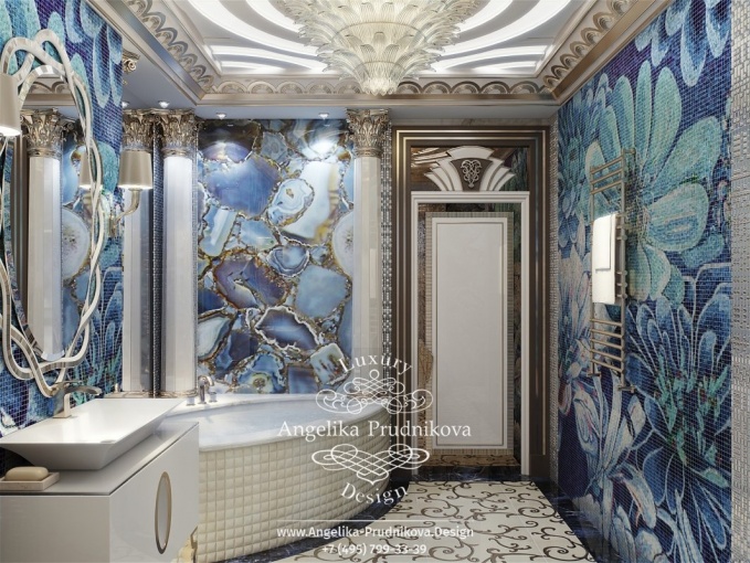 Дизайн-проект интерьера ванной комнаты в ЖК Мосфильм