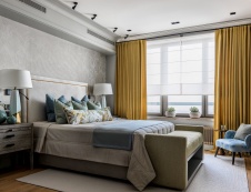 Фото интерьера спальни квартиры в стиле фьюжн