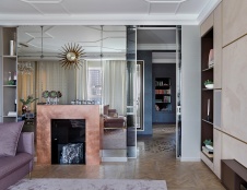 Фото интерьера каминной квартиры в стиле ар-деко