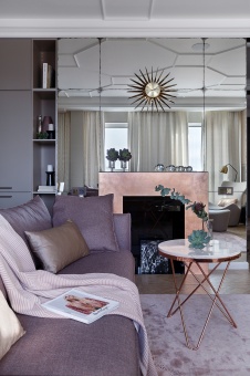 Фото интерьера каминной квартиры в стиле ар-деко