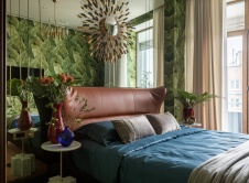 Фото интерьера спальни квартиры в стиле фьюжн