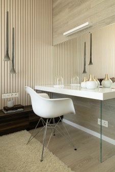 Фото интерьера спальни пентхауса в стиле минимализм