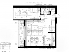 Планировка 1 этажа 2-х этажного пентхауса для семьи с детьми в Москве.