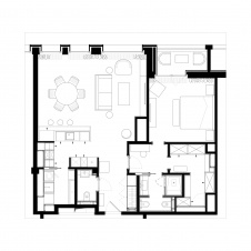 Планировка 2-х комнатной квартиры для временного проживания семьи с взрослыми детьми.