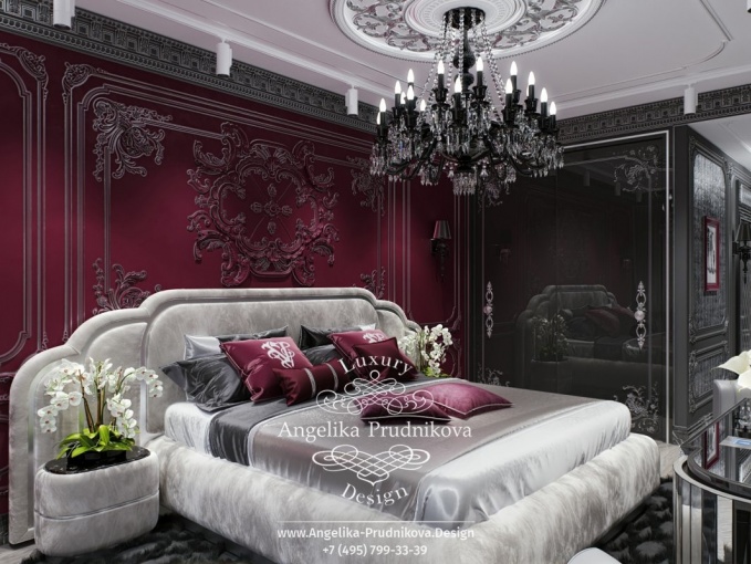 Дизайн-проект интерьера спальни в темной цветовой гамме