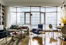 Фото интерьера гостиной квартиры в стиле фьюжн