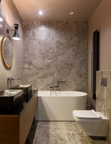 Фото интерьера ванной квартиры в стиле фьюжн