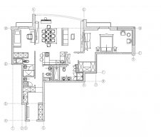 Планировка 3-х комнатной квартиры с панорамными окнами.