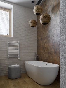 Фото интерьера ванной квартиры в стиле минимализм