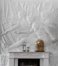 Фото интерьера каминной дома в стиле фьюжн