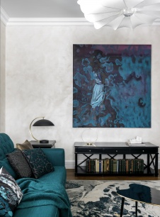 Фото интерьера гостиной дома в стиле фьюжн