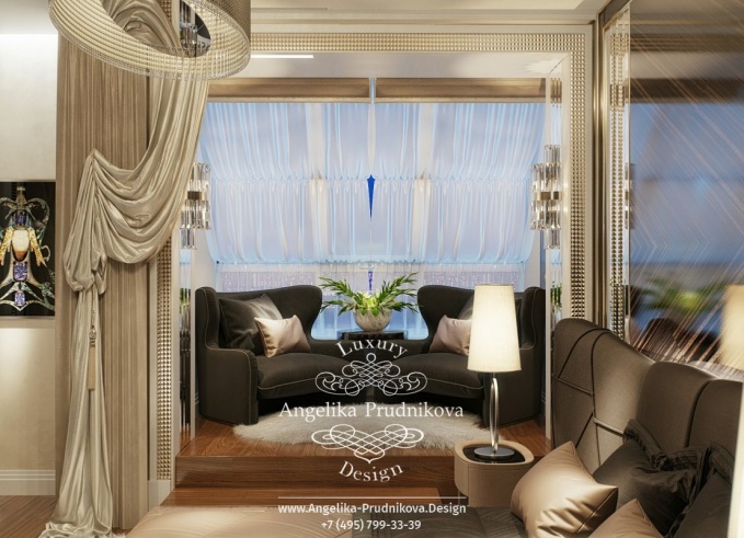 Дизайн-проект интерьера мужской спальни в ЖК Дубровка в стиле модерн