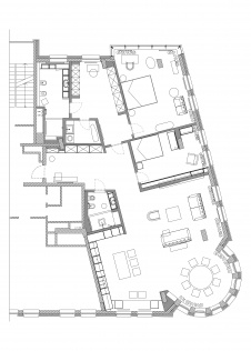 Планировка 3-х комнатной квартиры с конструктивными пилонами.
