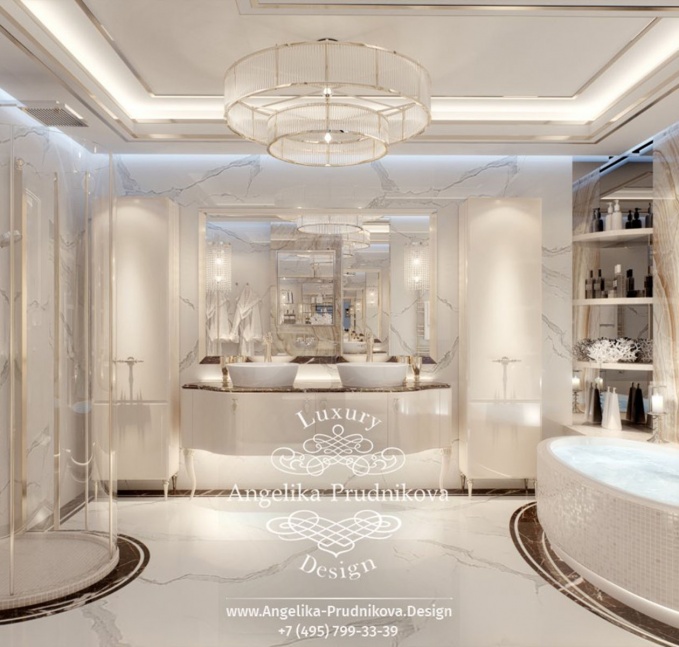 Дизайн-проект интерьера ванной комнаты в ЖК Дубровская слобода