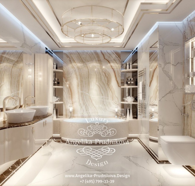 Дизайн-проект интерьера ванной комнаты в ЖК Дубровская слобода
