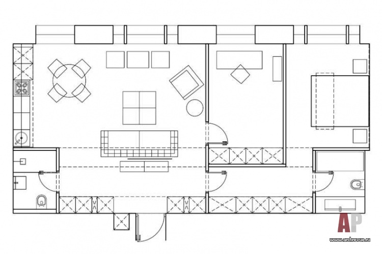 Планировка 3-х комнатной квартиры в клубном доме на Сретенке.