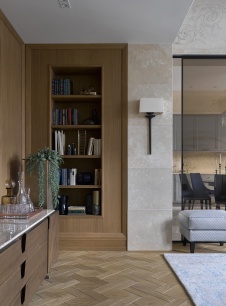 Фото интерьера гостиной квартиры в стиле неоклассика