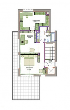 Планировка 3 этажа 3-х этажного дома с эксплуатируемым цоколем.