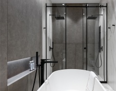 Фото интерьера ванной квартиры в стиле минимализм