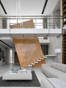 Фото интерьера лестницы дома в стиле минимализм Фото интерьера лестничного холла дома в стиле минимализм