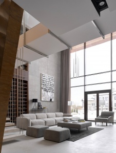 Фото интерьера гостиной дома в стиле минимализм