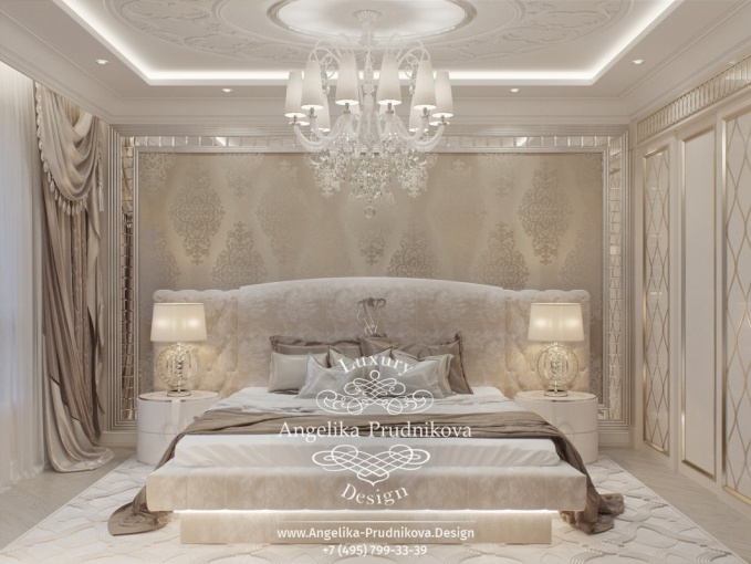 Дизайн-проект интерьера спальни в стиле ар-деко в ЖК «Дыхание»