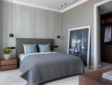 Фото интерьера спальни квартиры в стиле фьюжн