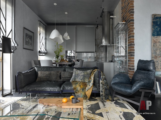 Фото интерьера зоны отдыха квартиры в стиле китч