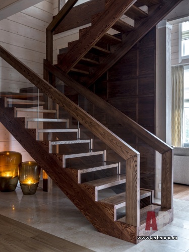 Фото лестницы деревянного дома в стиле шале