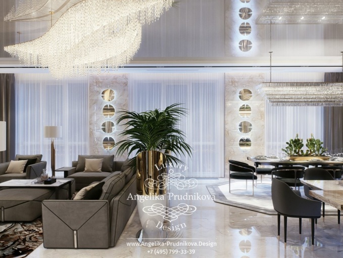 Дизайн-проект интерьера квартиры на Щукинской в стиле модерн с элементами ар-деко