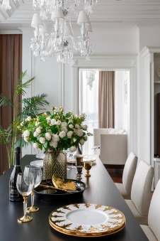 Фото интерьера столовой квартиры в американском стиле