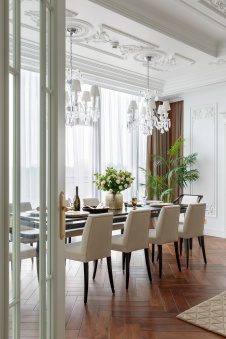 Фото интерьера столовой квартиры в американском стиле