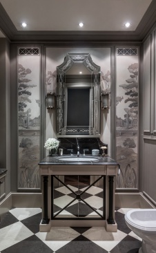 Фото интерьера санузла квартиры в стиле неоклассика