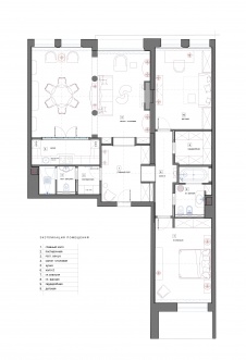 Планировка респектабельной 3-х комнатной квартиры в ЖК «Дом на Покровском бульваре».