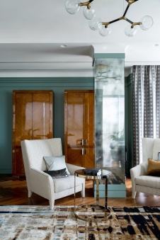 Фото интерьера гостиной квартиры в стиле ар-деко